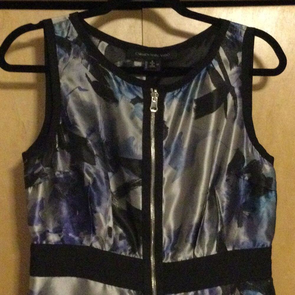 Carmen Marc valvo print satin multi print dress - Picture 4 of 10